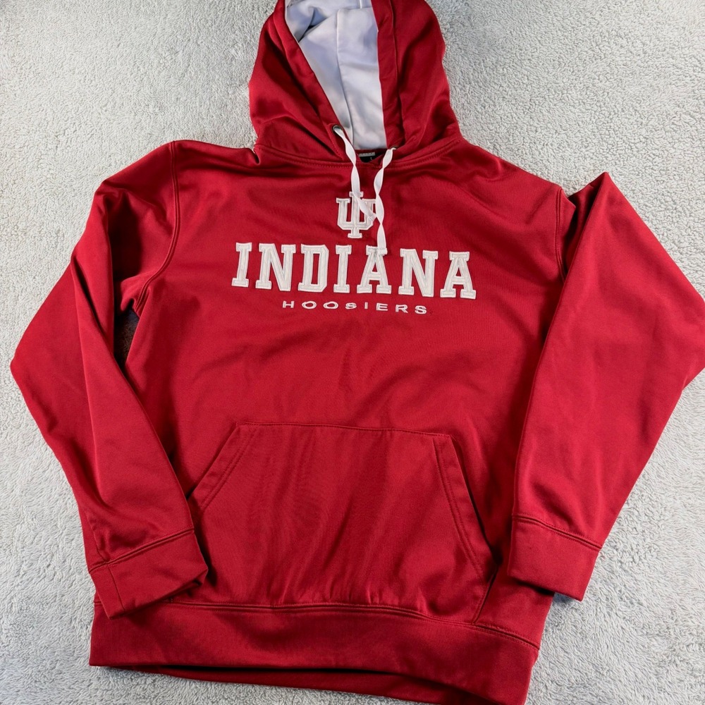 Colosseum Athletics Indiana Hoosiers Hoodie Mens Large Red Embroidered Pullover